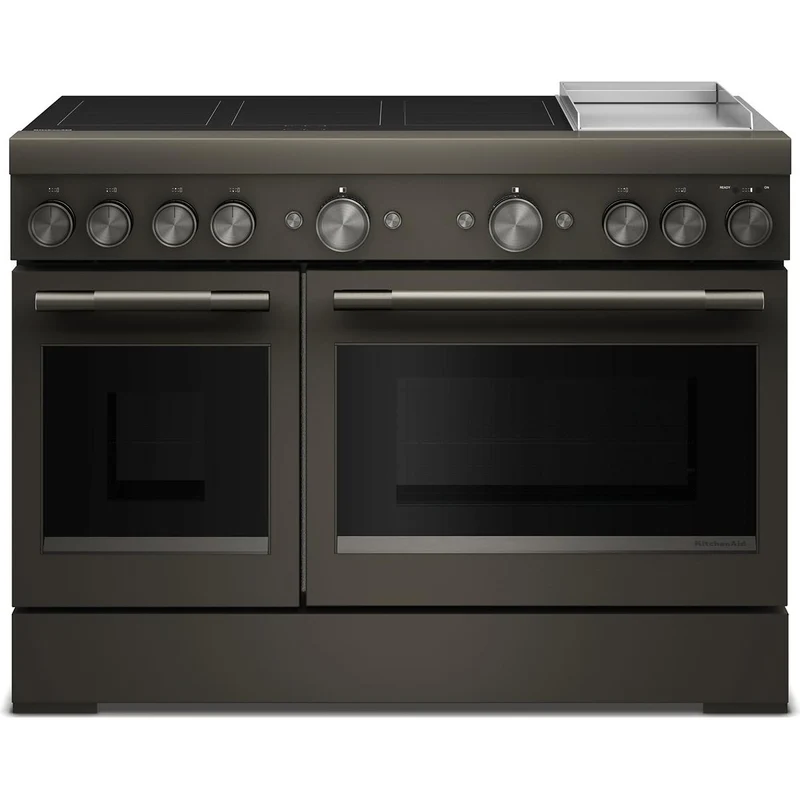KitchenAid Cuisinière autoportante à induction de 48 pouces avec 6 éléments et plaque chauffante KFID948SBE