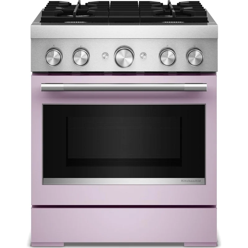 KitchenAid Cuisinière autoportante bi-énergie de style commercial de 30 pouces, 4,1 pi. cu. KFDS930SWF