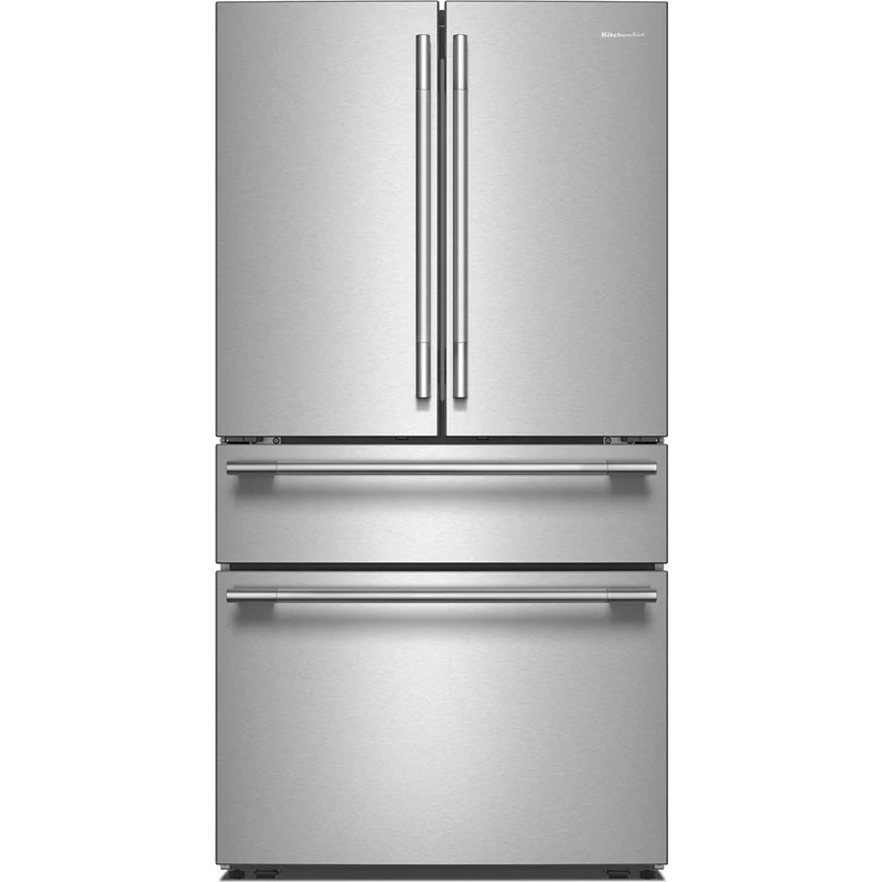 KitchenAid Réfrigérateur français à portes de 36 pouces, 30 pi. cu. avec distributeur d’eau intérieur et machine à glaçons KRMF336SPS