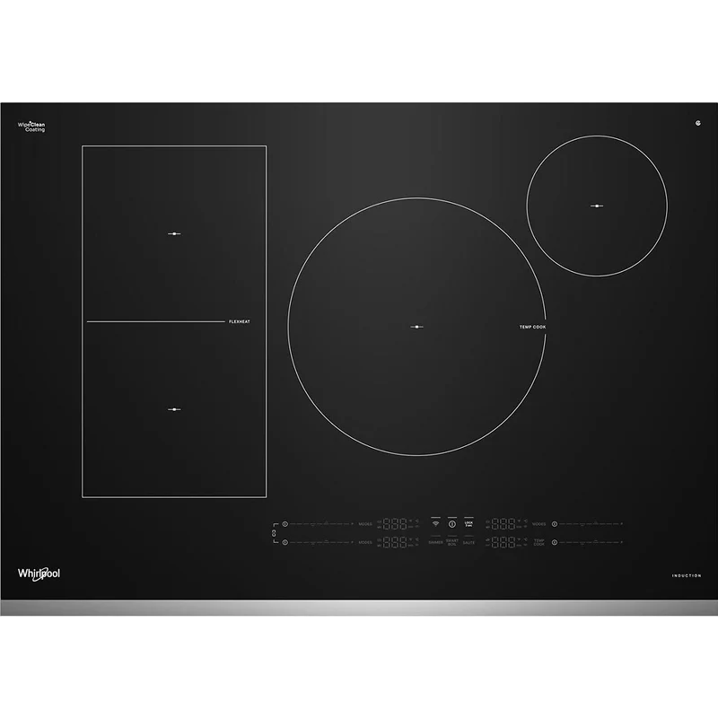 Whirlpool Table de cuisson à induction intelligente de 30 pouces avec technologie Temp Cook™ WCIT7530SS