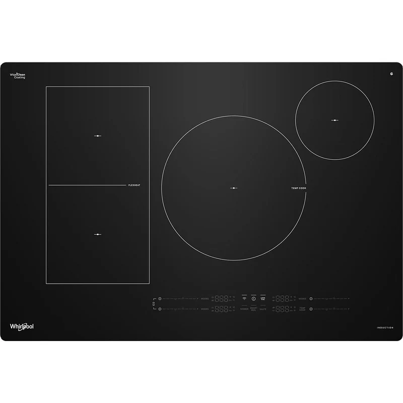 Whirlpool Table de cuisson à induction intelligente de 30 pouces avec technologie Temp Cook™ WCIT7530SB