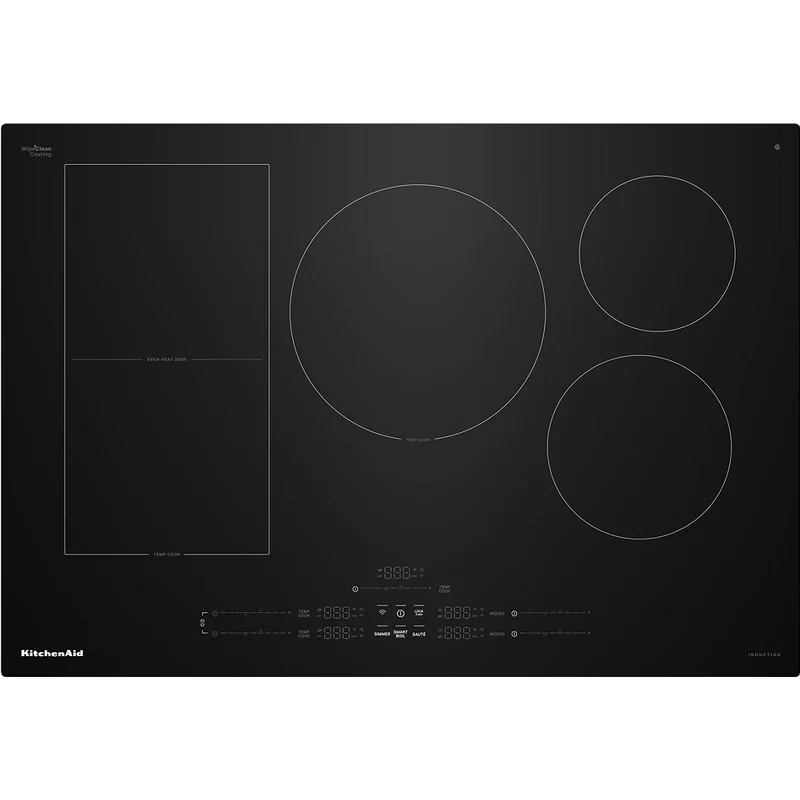 KitchenAid Table de cuisson encastrée à induction Temp Cook™ de 30 pouces avec 5 zones de cuisson KCIT730SBL