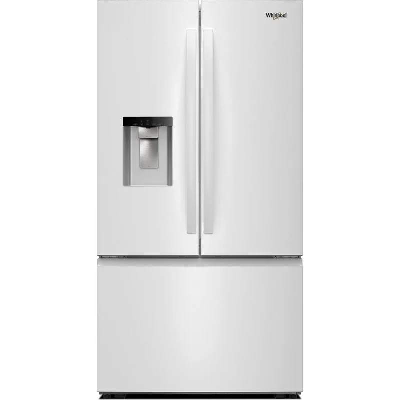 Whirlpool Réfrigérateur trois portes avec porte à deux battants autoportant de 36 pouces, 30 pi. cu. avec système distributeur d'eau et de glaçons externe WRFF3536SW