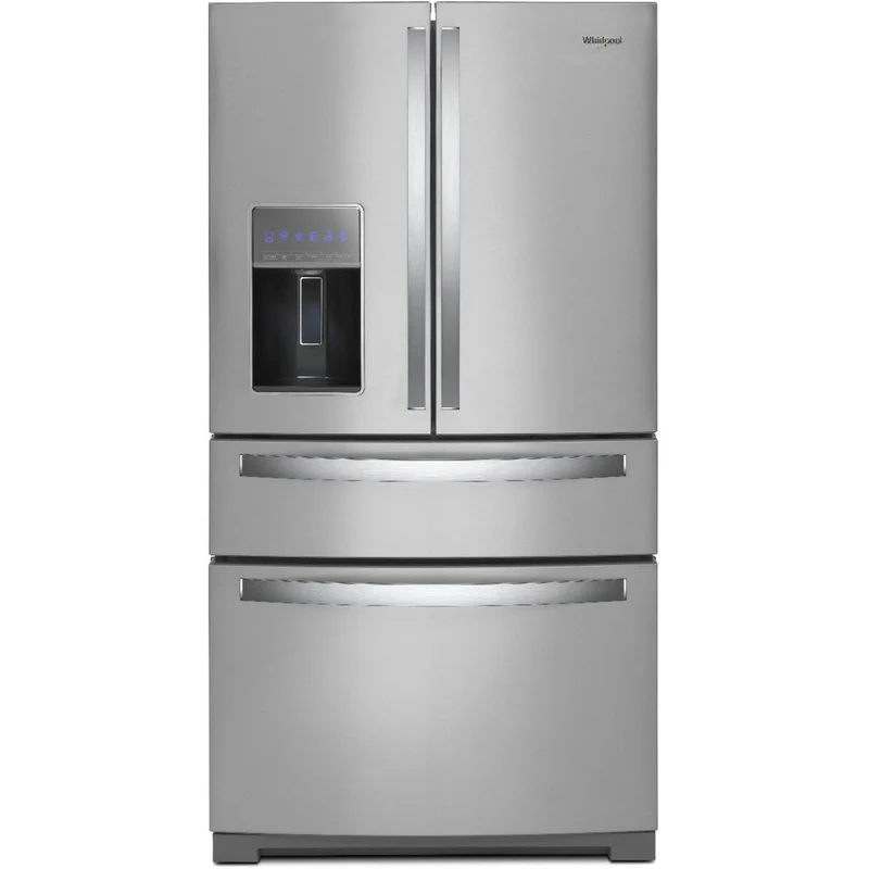 Whirlpool Réfrigérateur quatre portes avec porte à deux battants de 36 pouces, 26,2 pi. cu. avec distributeur d'eau et de glaçons externe WRMF7736PZ