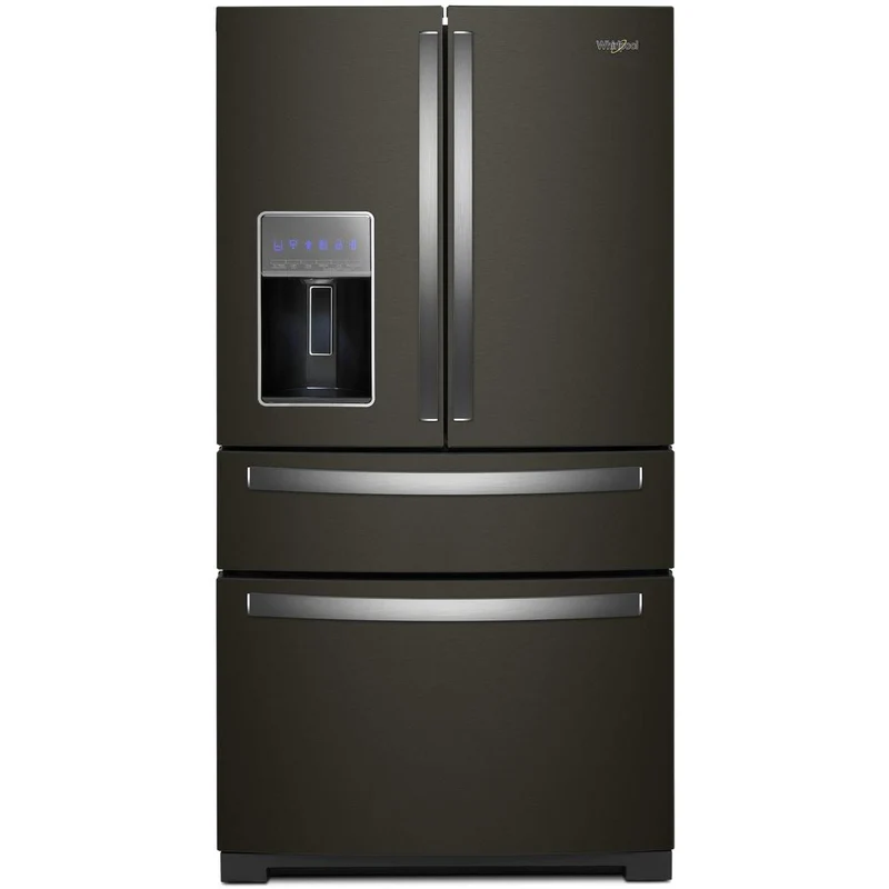 Whirlpool Réfrigérateur quatre portes avec porte à deux battants de 36 pouces, 26,2 pi. cu. avec distributeur d'eau et de glaçons externe WRMF7736PV
