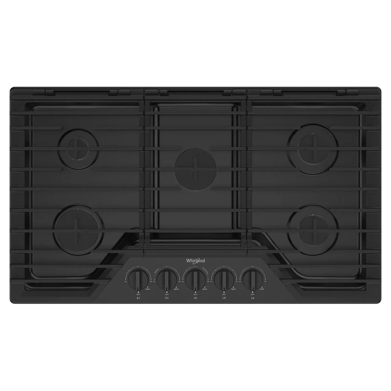 Whirlpool Cuisinière à gaz encastrable de 36 pouces avec grilles en fonte EZ-2-Lift™ WCGK5036PB