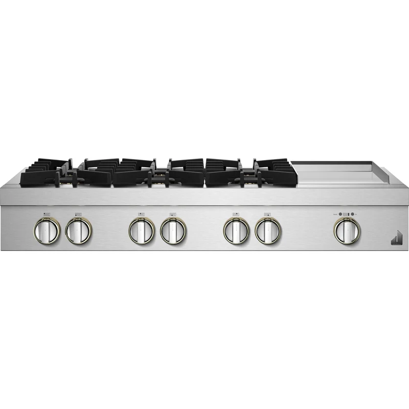 JennAir Plaque de cuisson à gaz Rise de 48 po avec plaque chauffante infusée de chrome JGCP548HL