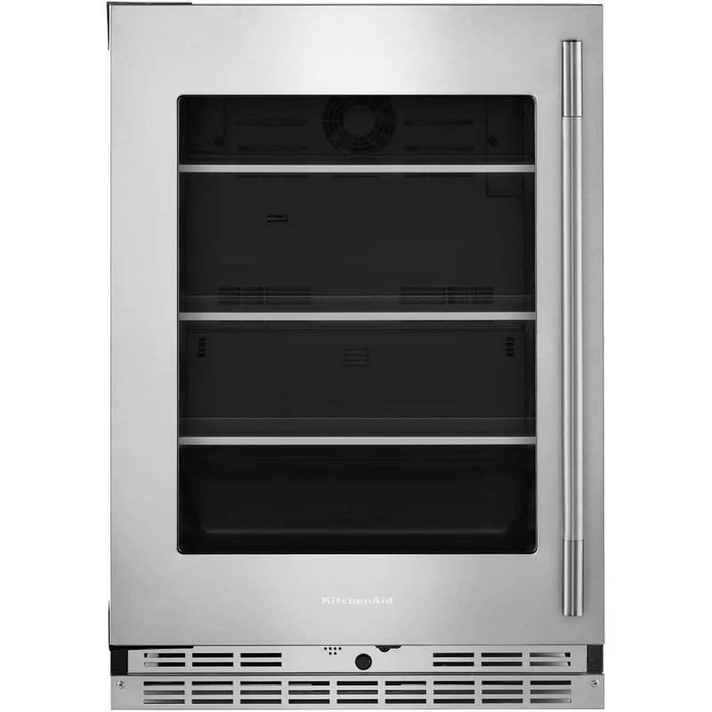 KitchenAid Réfrigérateur compact de 24 po, 5,2 pi cu avec porte vitrée KURL524SPS