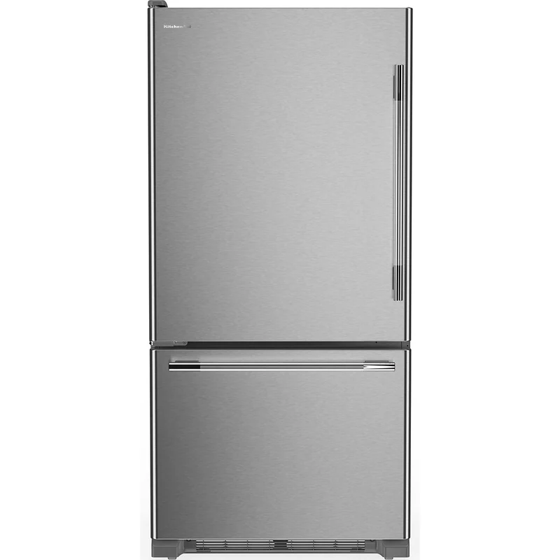 KitchenAid Réfrigérateur à congélateur inférieur autoportant de 30 pouces, 19 pi. cu. KRBL130SPS