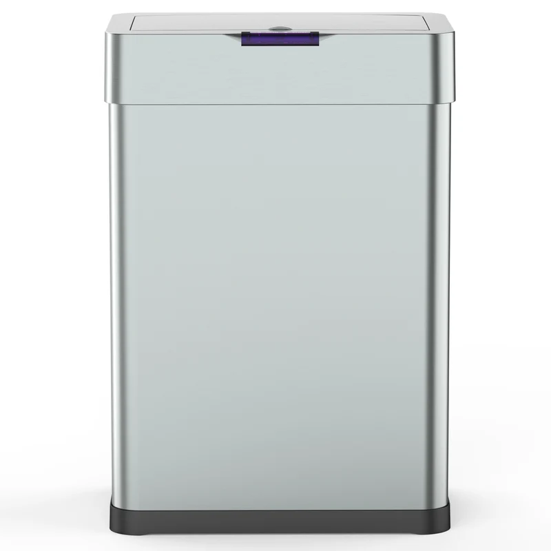 Poubelle de cuisine automatique design 60L DAYTONA en acier INOX avec cerclage