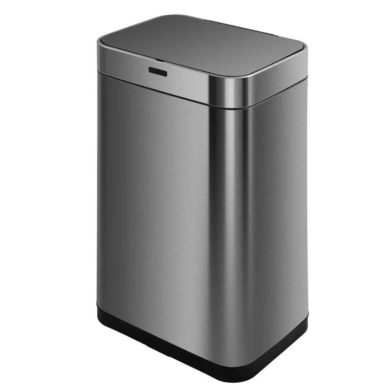 Poubelle de cuisine automatique design 60L UPPER en acier INOX avec cerclage