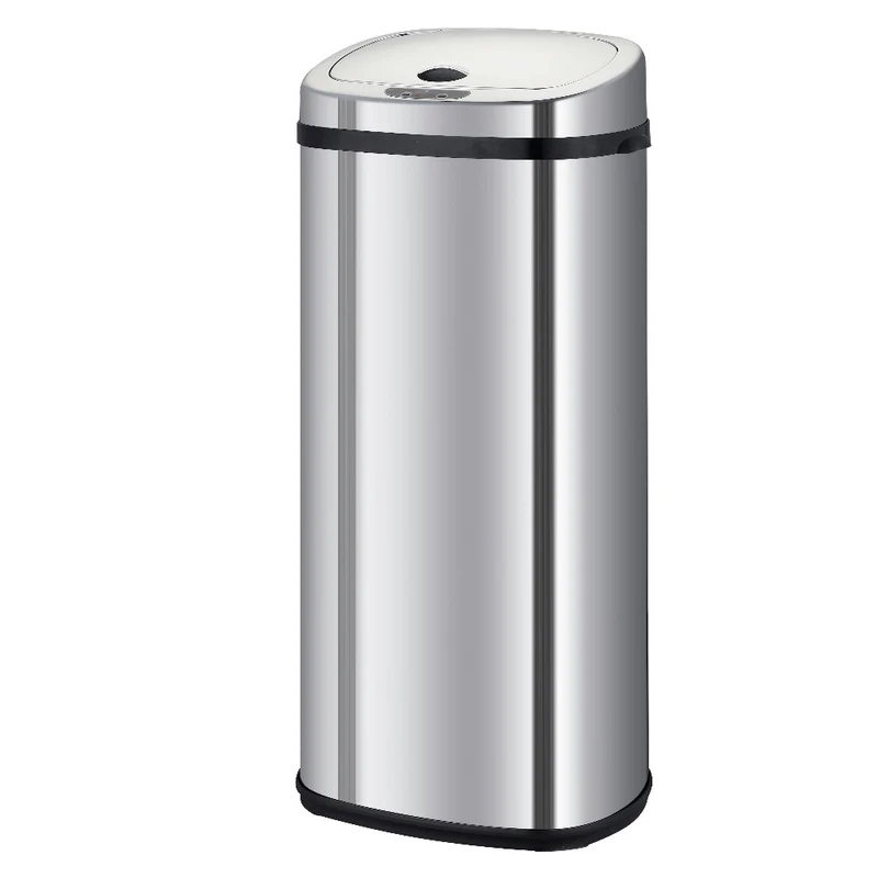 Poubelle de cuisine automatique 42L LARGO en acier INOX avec cerclage