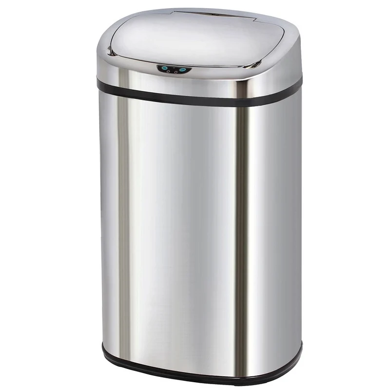 Poubelle de cuisine automatique 58L MAJESTIC grande capacité en acier INOX avec cerclage