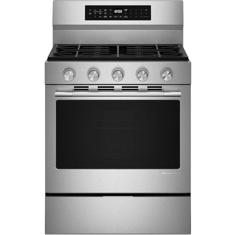 KitchenAid Cuisinière à gaz intelligente autoportante de 30 pouces avec convection KFGS530SPS