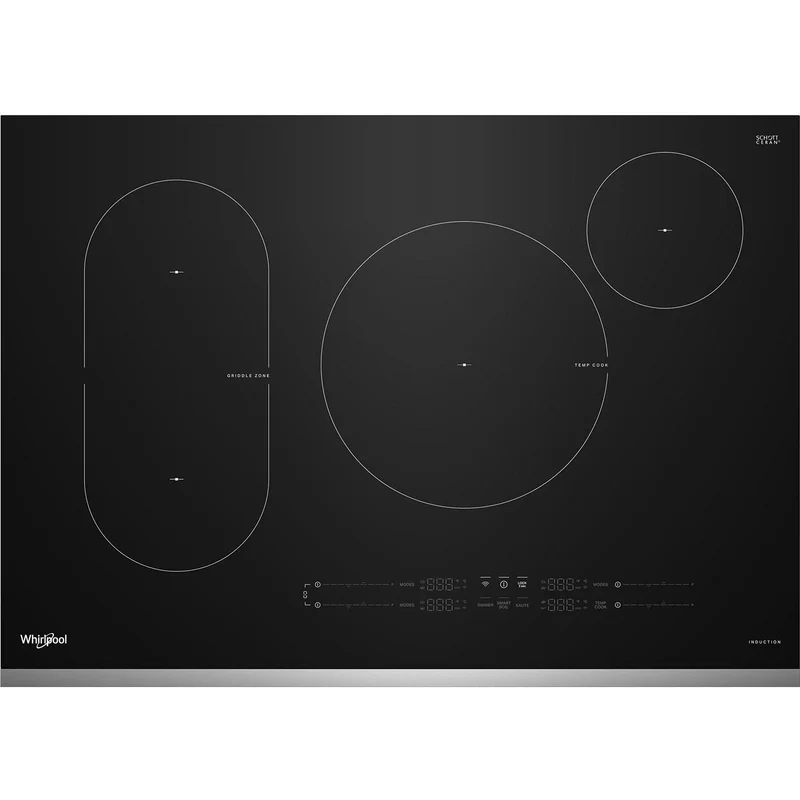 Whirlpool Table de cuisson à induction intelligente de 30 pouces avec technologie Temp Cook™ WCIT7030SS