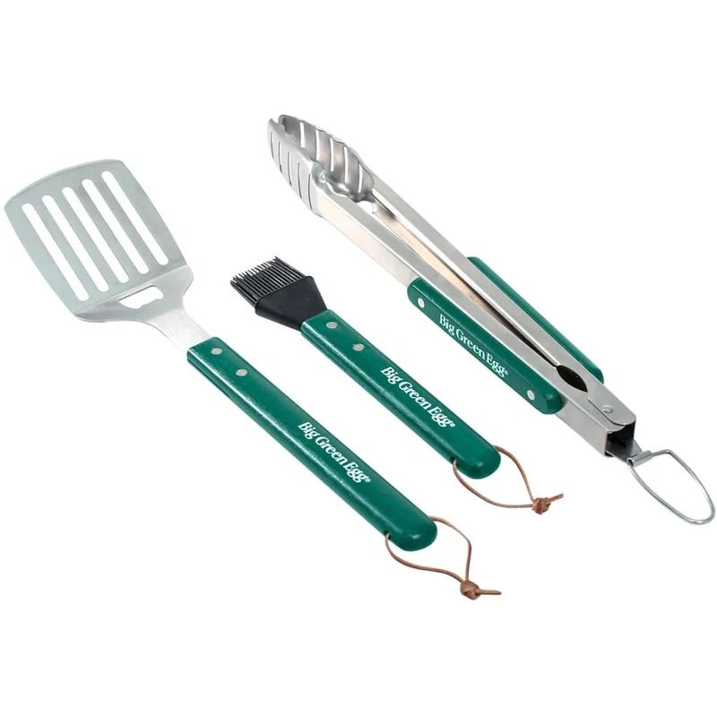 Big Green Egg Ensemble d'Outils BBQ avec Poignée en Bois 127686